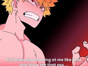 Kirishima gets turned on when he sees bakugo naked and then he fucks him