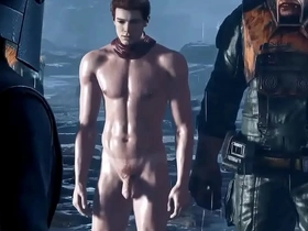 Hot naked 3d male character in game